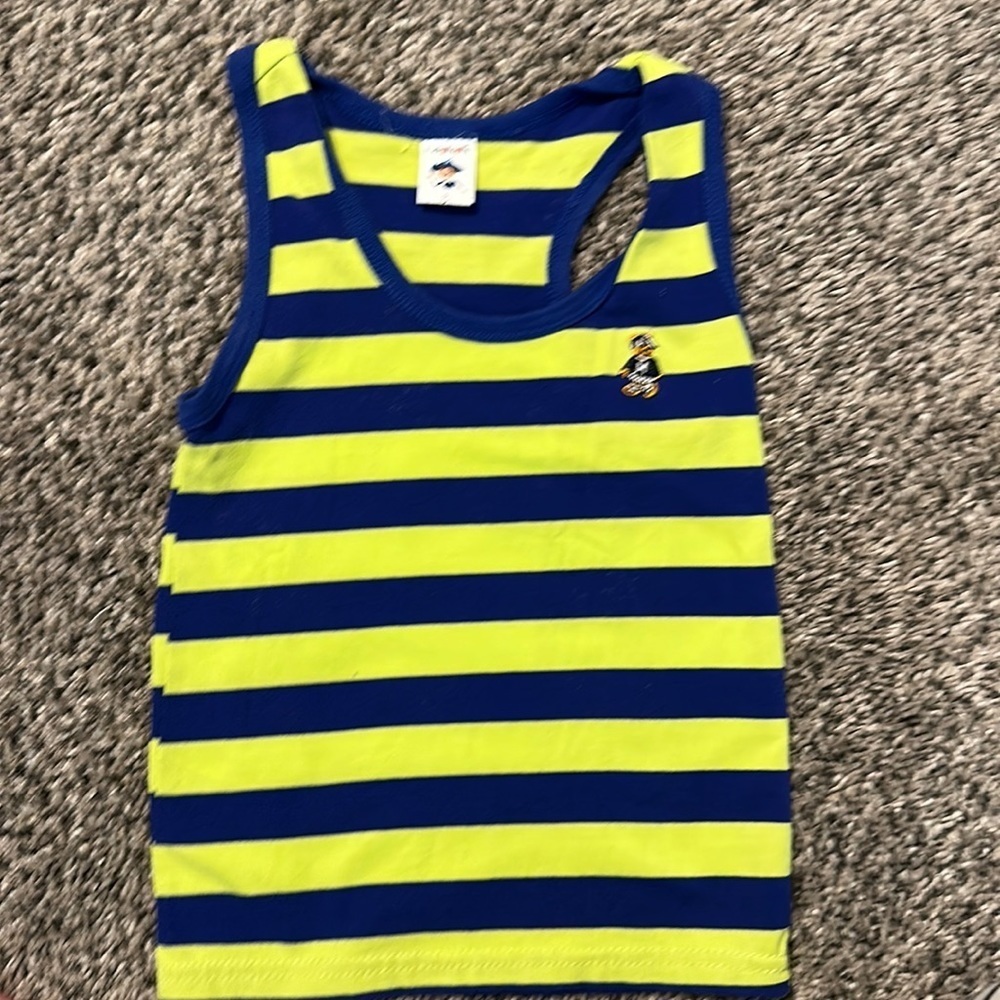 HAOGUAGUA BOYS STRIPE GREEN AND BLUE TANK TOP SIZE 6